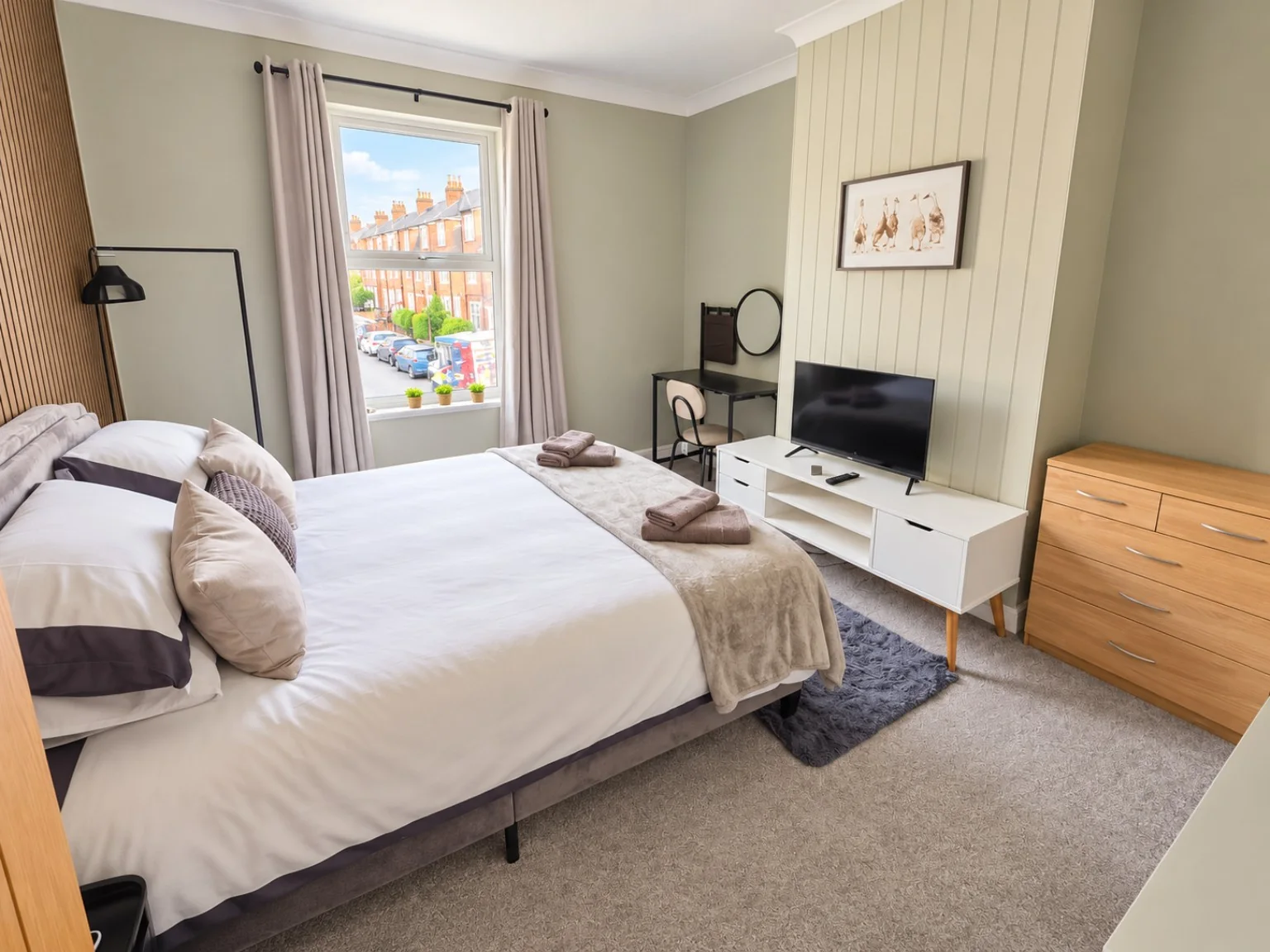 Modern furnished bedroom at Medlock House